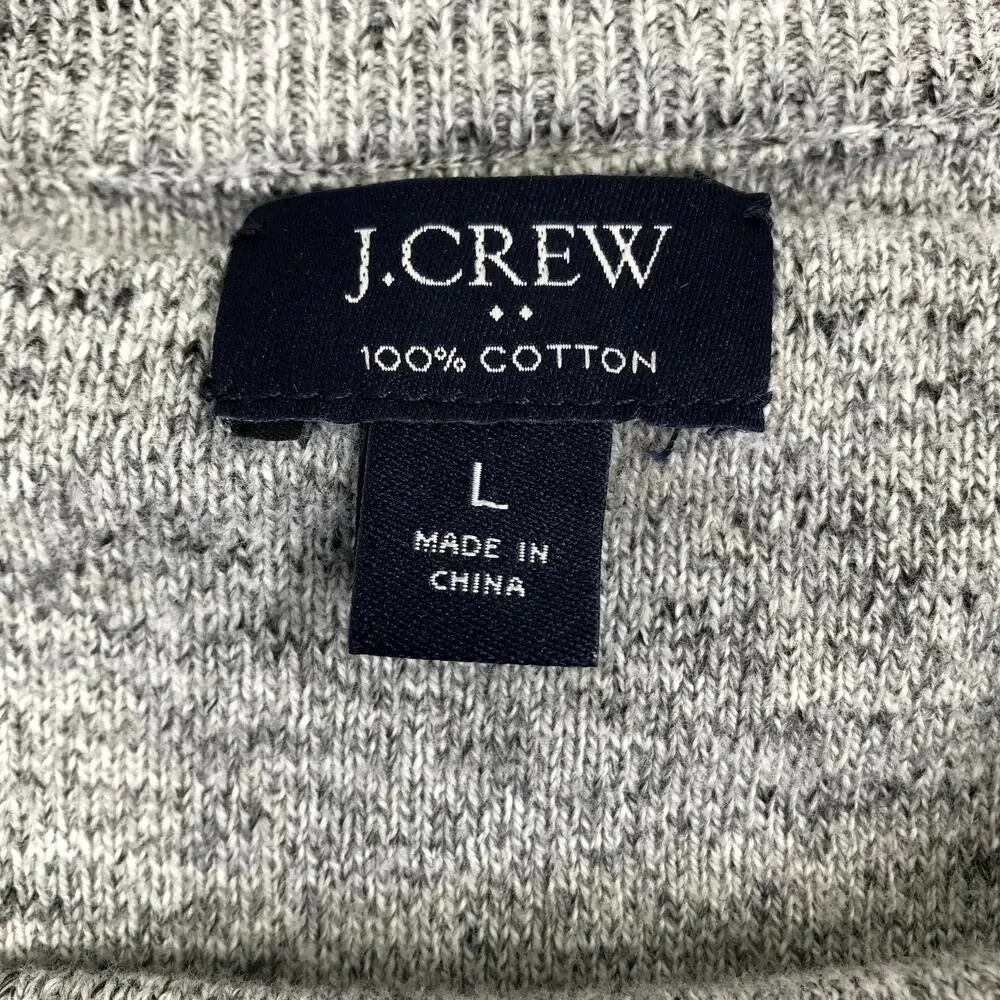 J. CREW Cotton Sweater Sz L Raglan Texture Cottage Streetwear Normcore Unisex